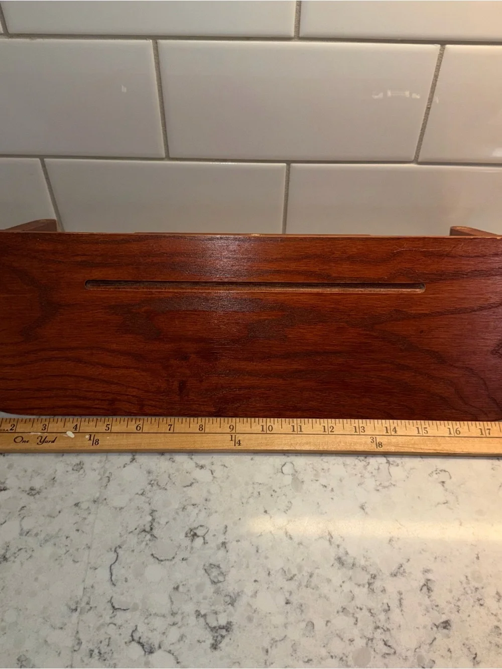 Wooden Bath Caddy in Rich Mahogany Finish